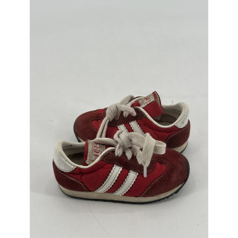 Vintage JC‎ PENNEY Toddler Sneakers Tennis Shoes Sz 4D Side Stripes Red/White